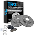 TRQ Premium Posi Ceramic Brake Pad & Rotor Front Set - Quiet Stopping