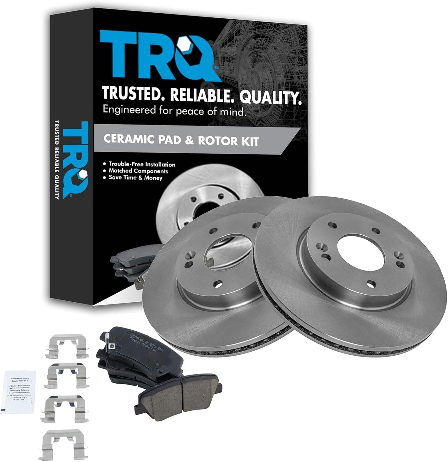 TRQ Premium Posi Ceramic Brake Pad & Rotor Set for Elantra