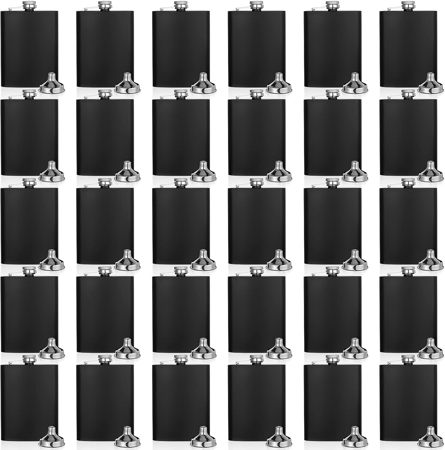 30 Pieces Stainless Steel Hip Flasks Set for Parties and Gifts