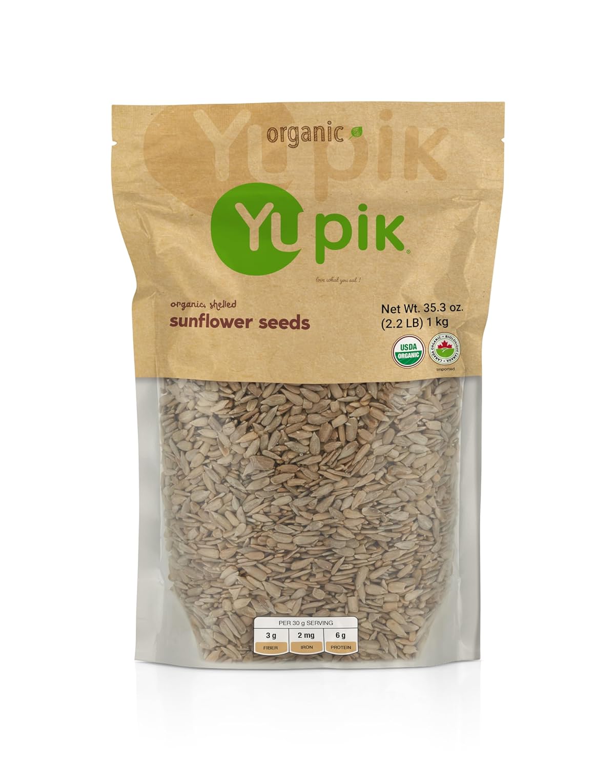Yupik Organic Sunflower Seeds, No Shell, Healthy Snack Option