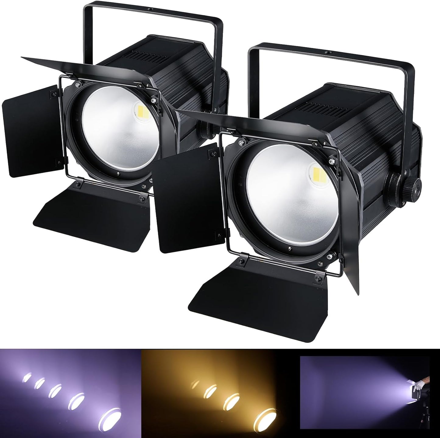COB Stage Lights with Barn Doors for Concerts and Weddings