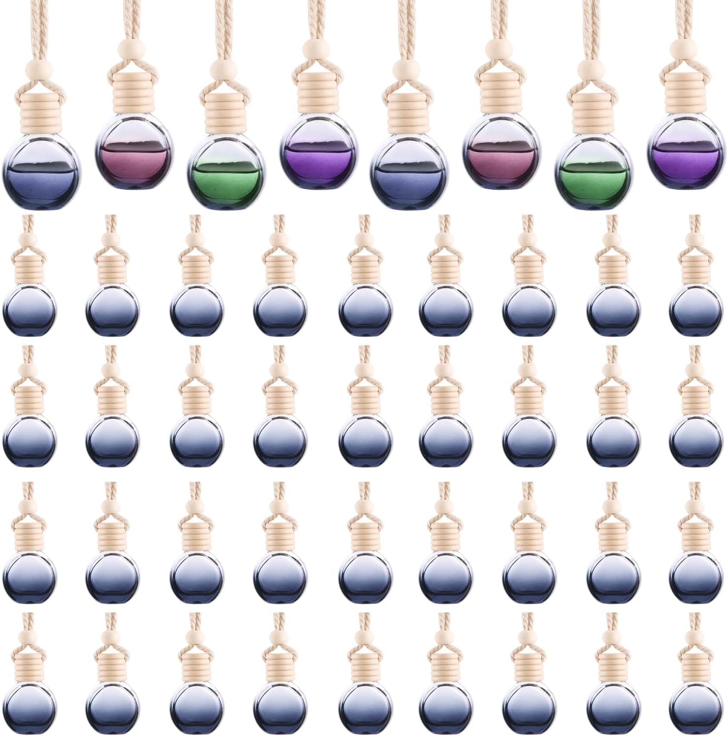 40 Pack Black Car Air Freshener Bottles for Essential Oils - Refresh Your Drive!
