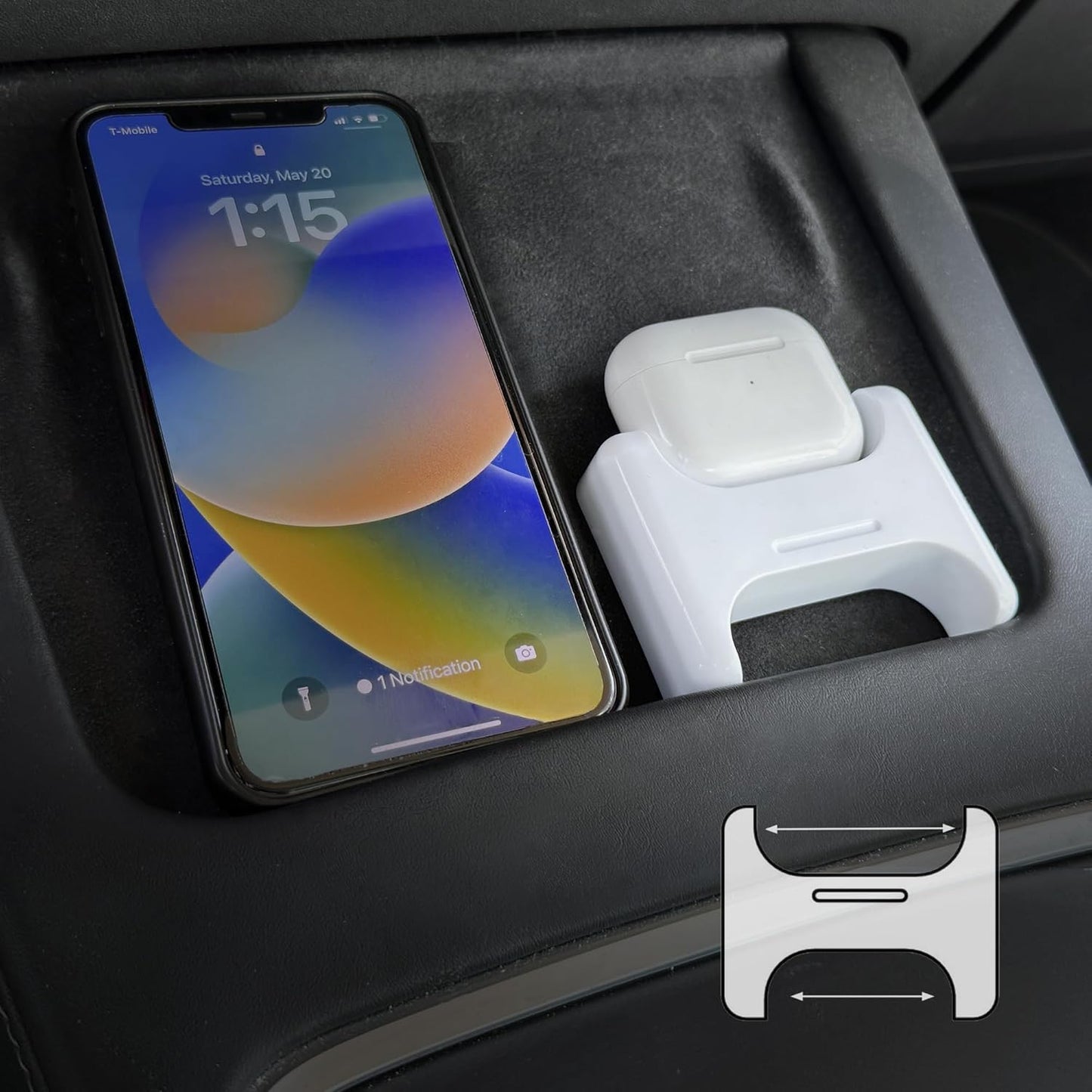 Wireless Charging Mount for AirPods & Tesla 3, Y 21-23