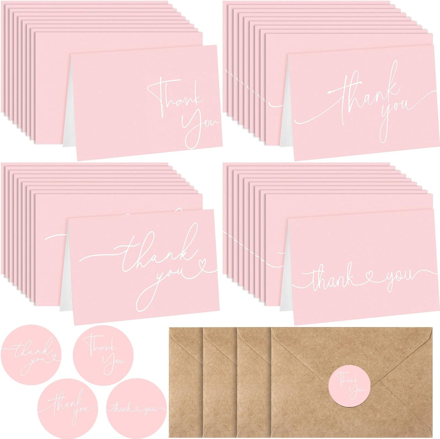 Teling 200 Set Thank You Cards with Envelopes for Every Occasion