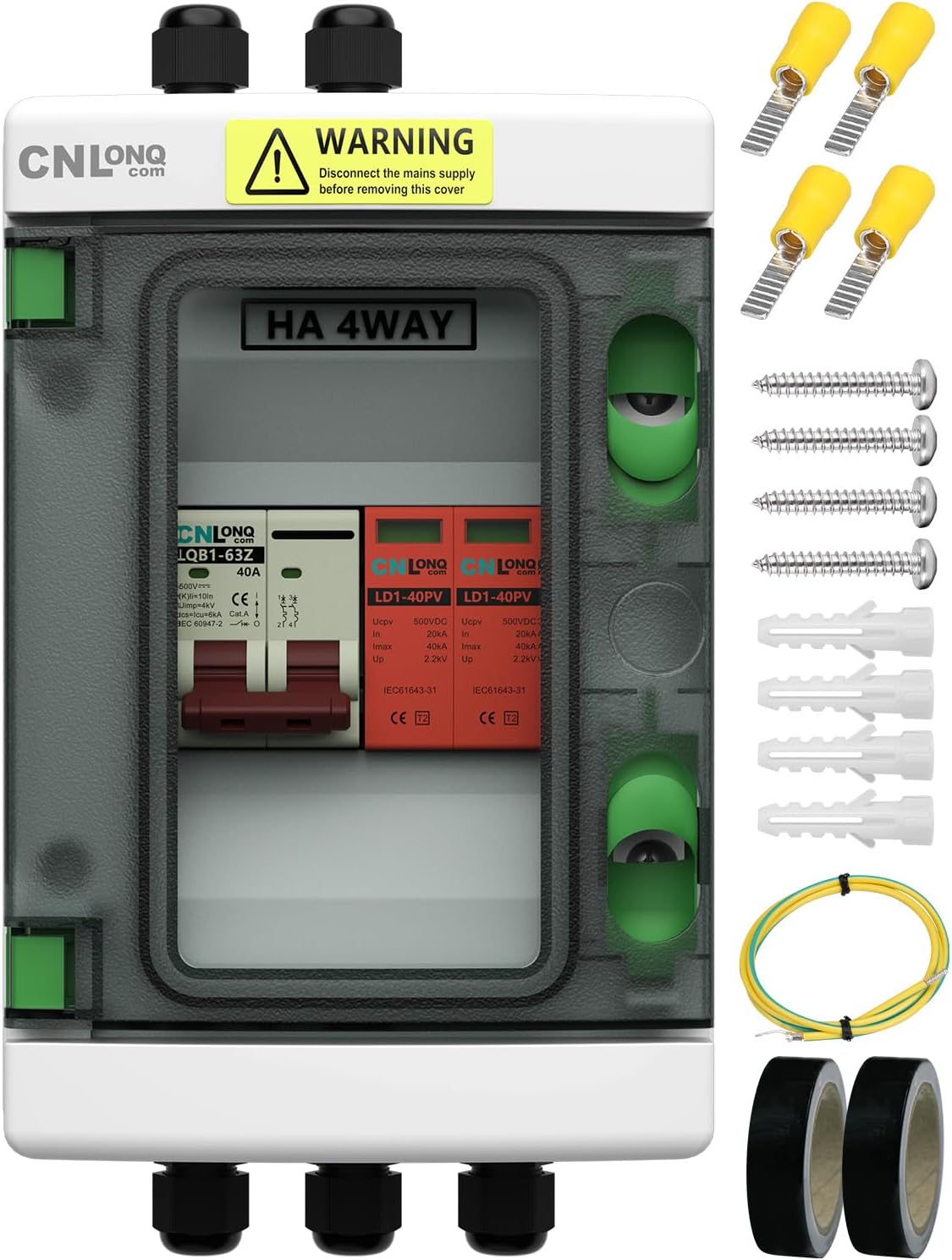 Solar Disconnect Switch 40 Amp DC 500V Circuit Breaker for Safety