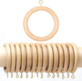 2.5 in Wooden Drapery Curtain Rod Rings for 1.5 in Rod - Natural Beech