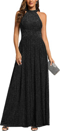Ever-Pretty Halter Sleeveless Glitter Evening Dress - Elegant Fit