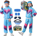 Ezuwail Kids 80s 90s Tracksuit Outfit Set - Retro Unisex Costume
