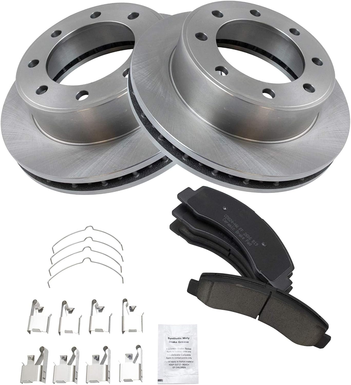 TRQ Front Brake Pad & Rotor Kit for Ford Excursion & F-Series