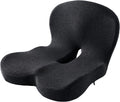 Memory Foam L-Shaped Seat Cushion for Truck Drivers - Black
