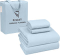RUVANTI Flannel Sheets King Size - Cozy 4-Piece Organic Cotton