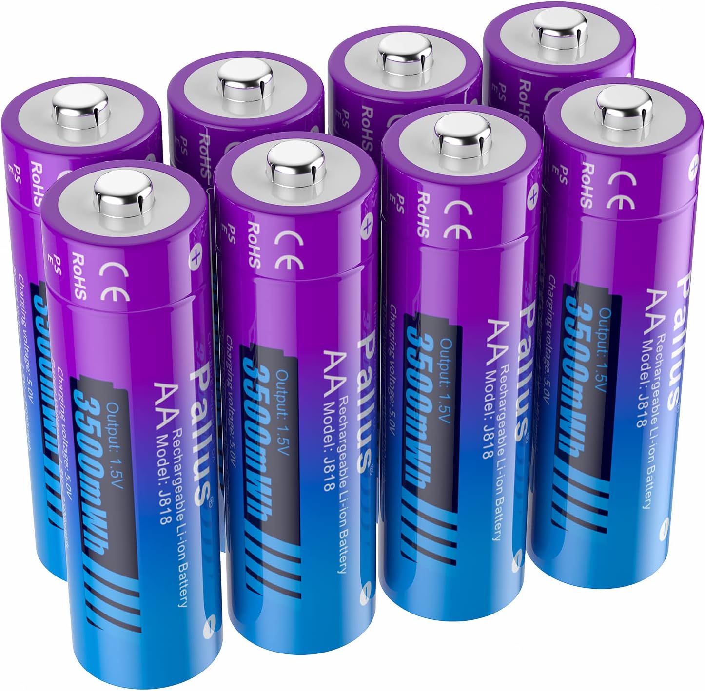 Pallus 1.5v Rechargeable Lithium AA Batteries for All Devices