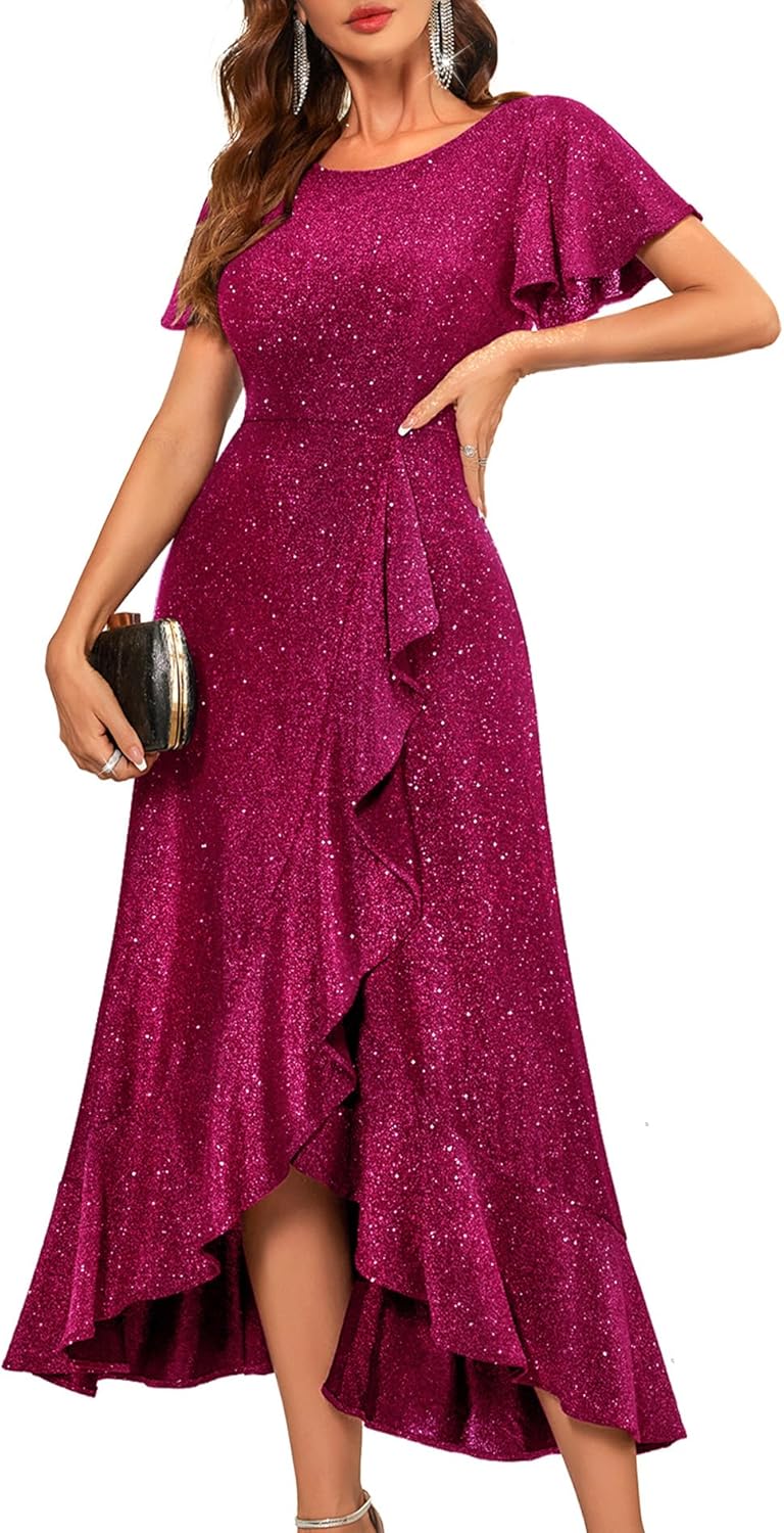 BeryLove Women Sequin Formal Party Dress for Elegant Events