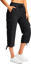 Soothfeel Women's Cargo Capris Pants with 6 Pockets - Lightweight deep