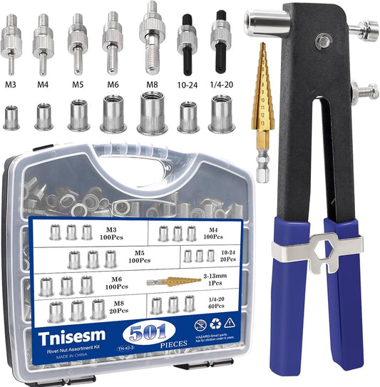 Rivet Nut Tool Kit with 501Pcs for Automotive and Industrial Use