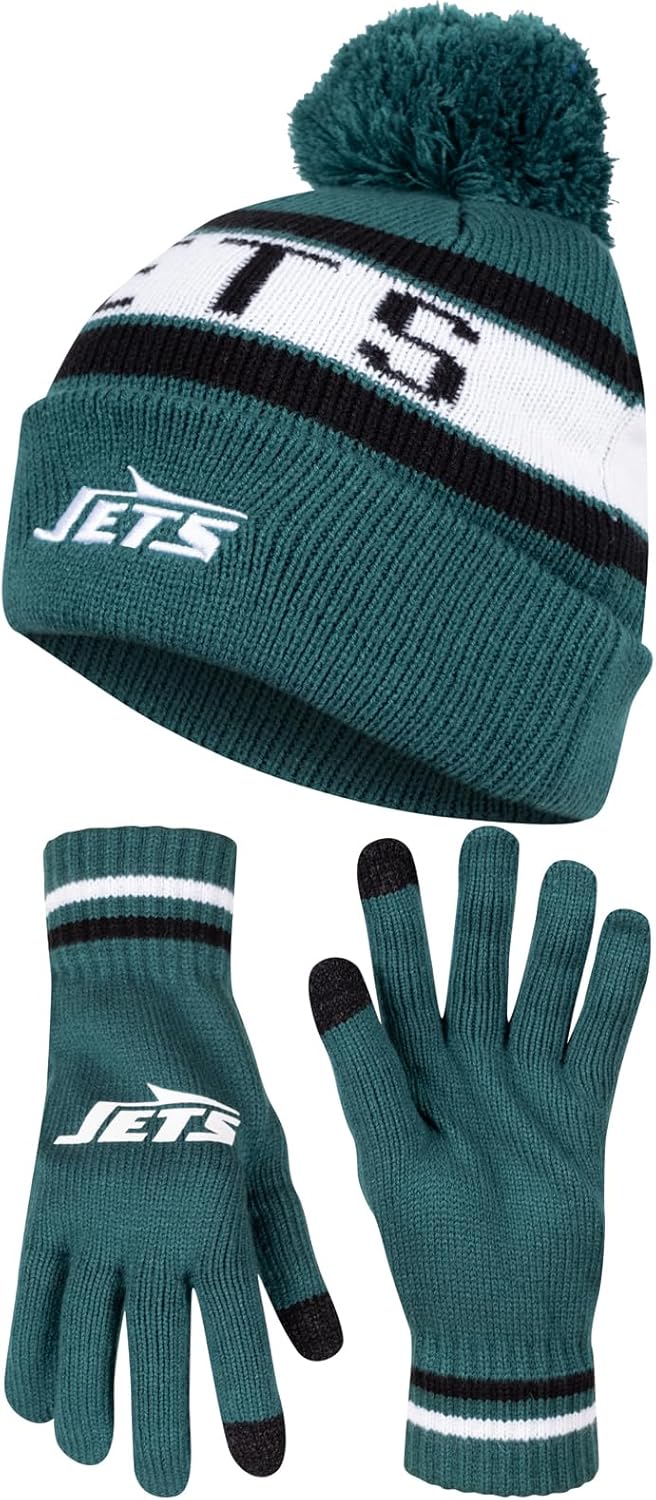 Ultra Game NFL Official Super Soft Winter Beanie and Gloves