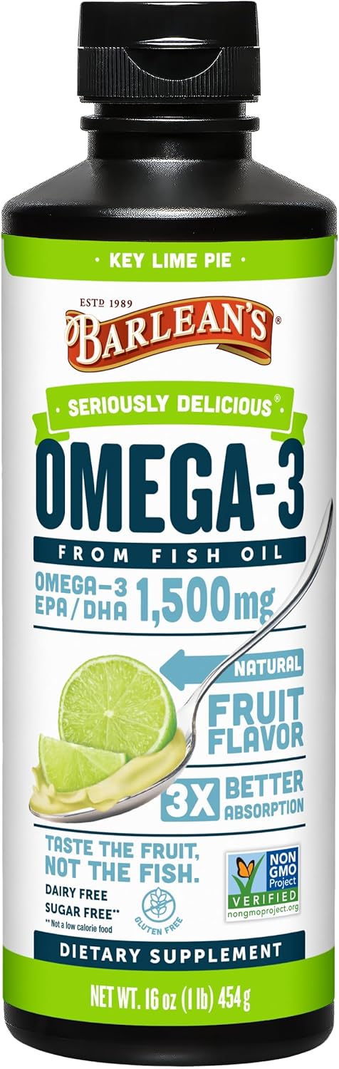 Barlean's Omega 3 Fish Oil Liquid Supplement for Heart Health