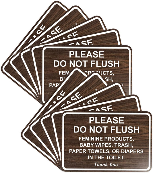 Classic Framed Please Do Not Flush Sign for Bathroom Etiquette
