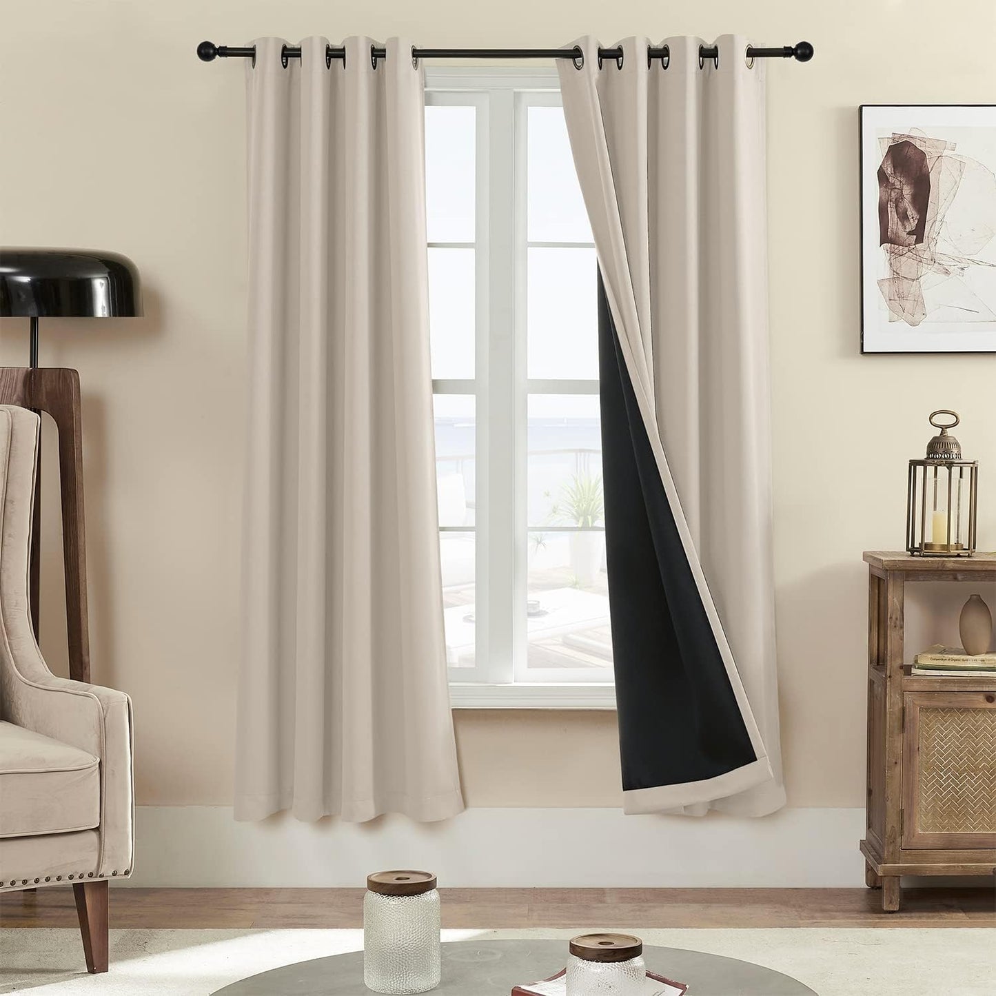 Rutterllow 100% Blackout Curtains for Bedroom - Full Shading