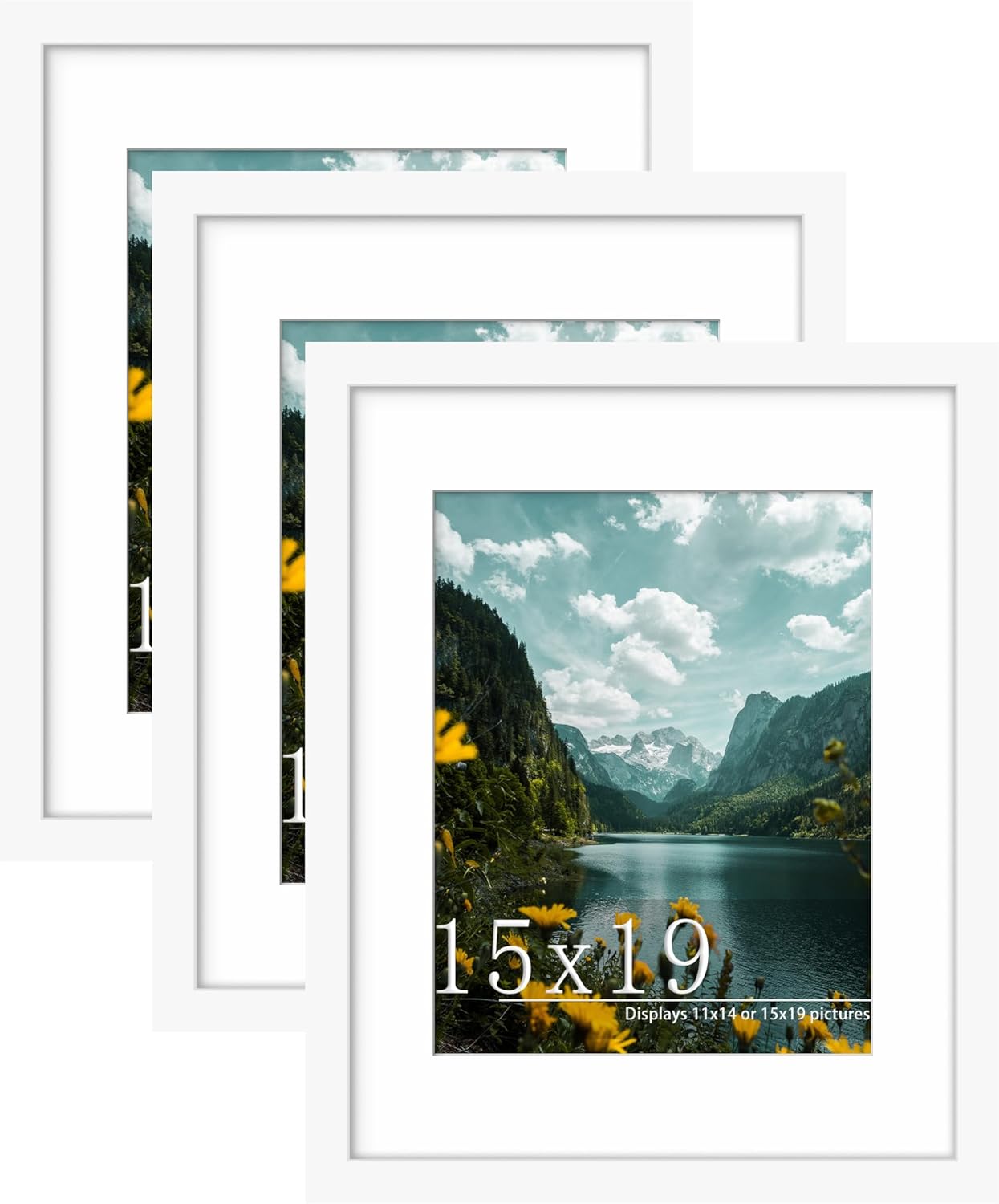 Flexible 15x19 Picture Frame 3 Pack for Wall Mounting