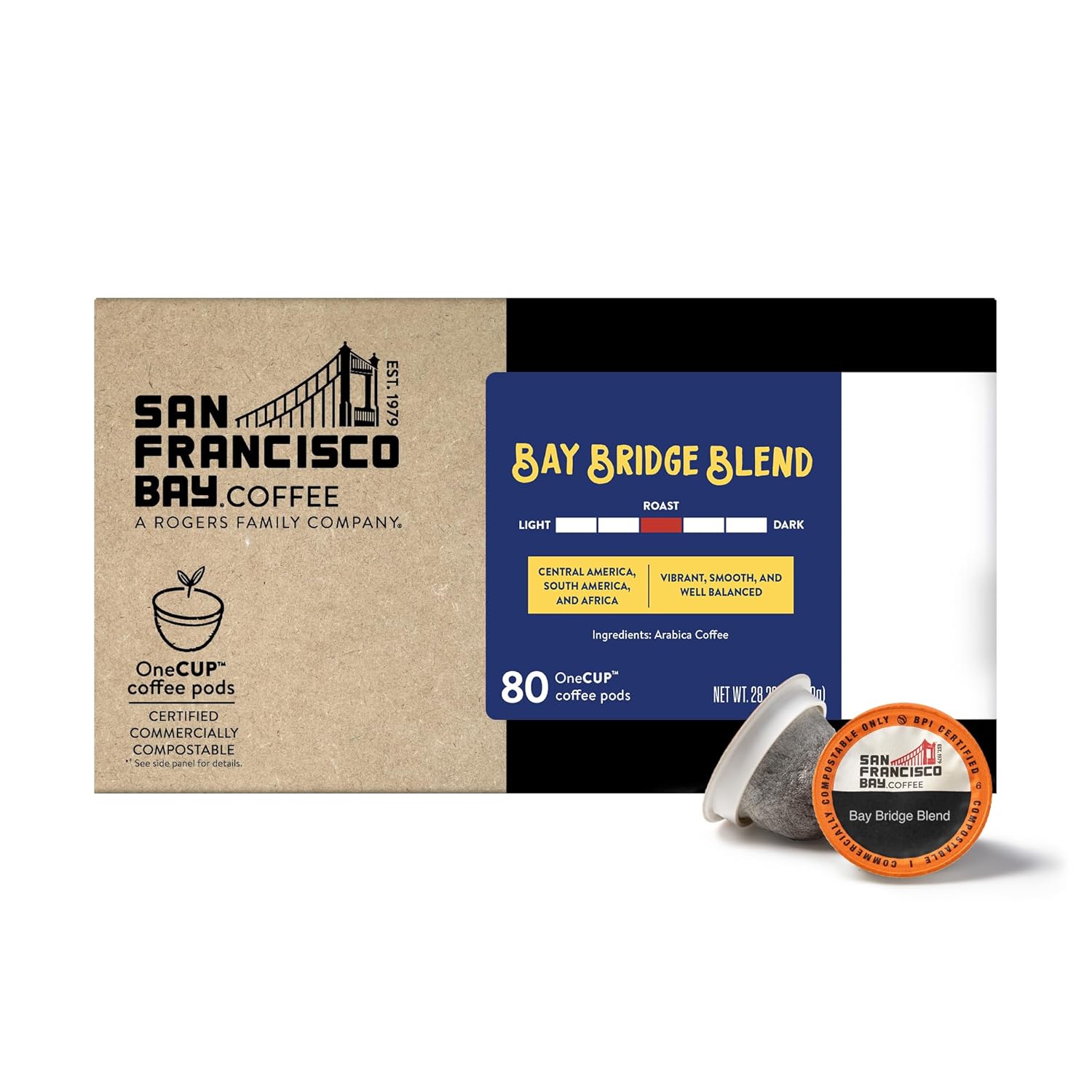 80 Ct Compostable Coffee Pods Bay Bridge Blend - Medium Roast