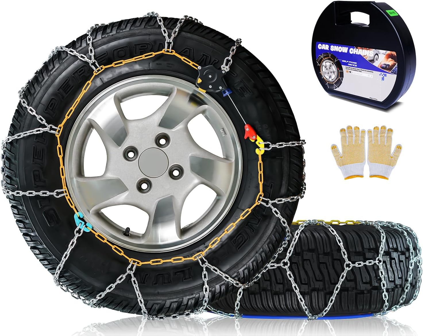 Snow Chains Auto Fixing 1 Min Quick Fit Easy Installation Tire-Chains