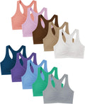 Sexy Basics Women's Cotton Spandex Racer Back Bra Multi-Pack - Pull-On