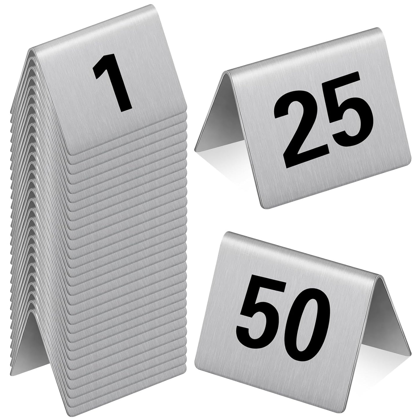 Stainless Steel Table Number Cards for Events and Restaurants