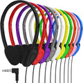 On-Ear Student Headphones 20 Pack - Bulk Multicolor Classroom