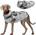 Grey Camo Dog Coat for Large Dogs - Waterproof Fleece XL