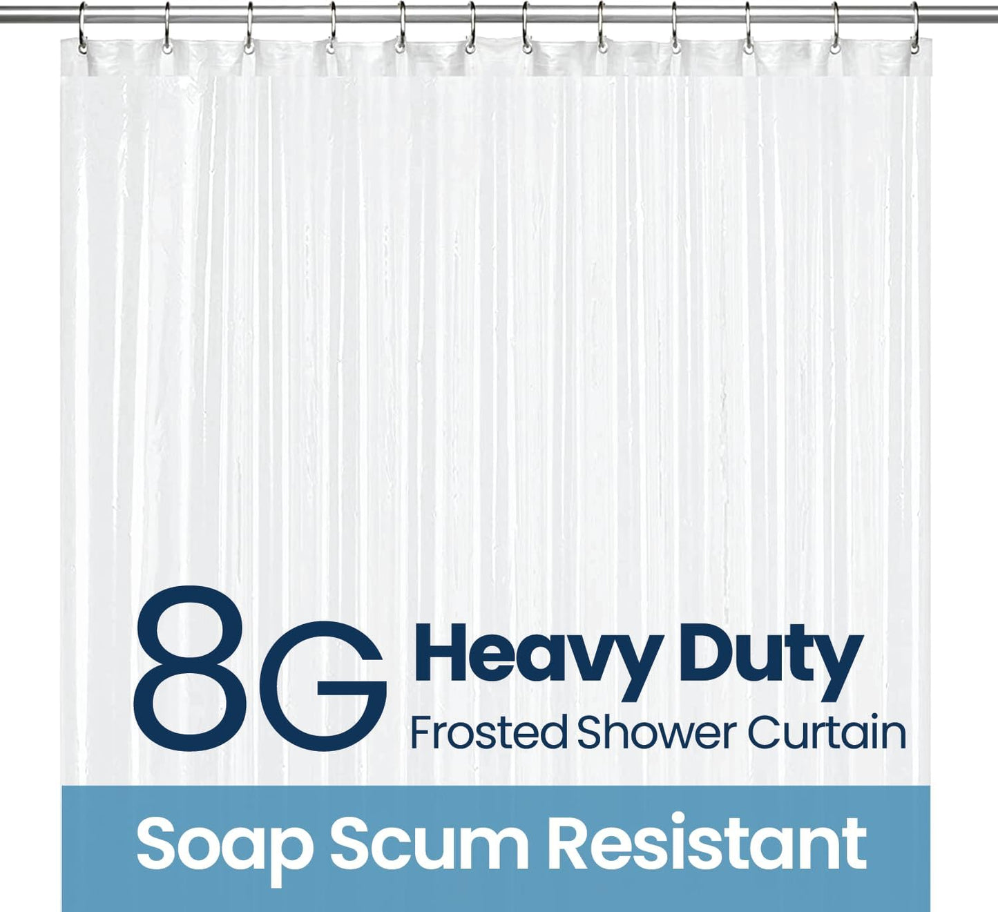 LiBa Waterproof PEVA Shower Curtain 72x72