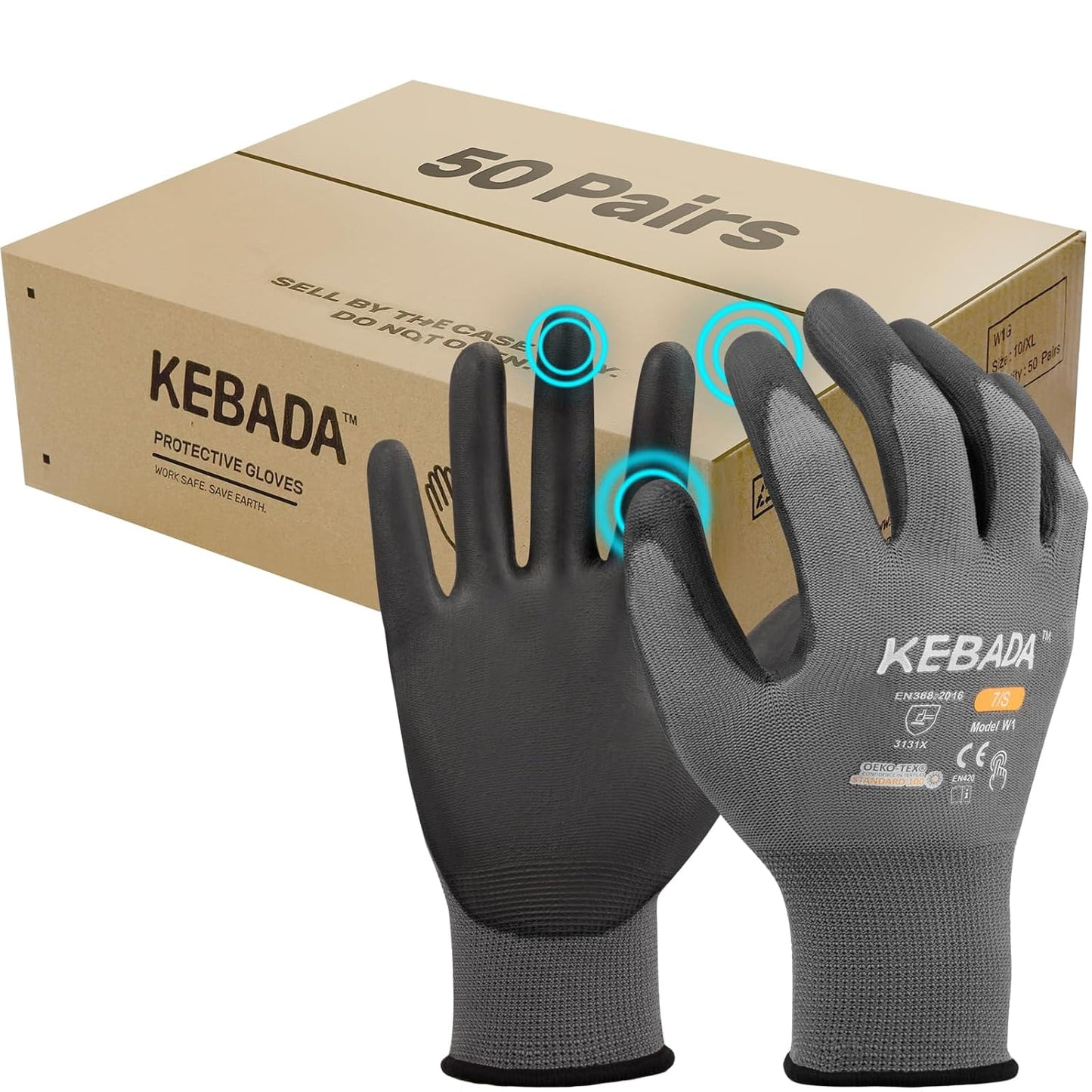 Kebada W1 Work Gloves for Men and Women - Touchscreen Grip