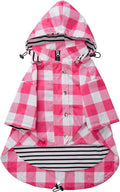 Dog Rain Coat Waterproof Raincoat Puppy Jacket with Hood - Pink XL