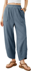 Womens Baggy Wide Leg Pants Summer Casual Elastic Waist