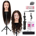 28in Mannequin Head with Real Hair for Cosmetology Practice