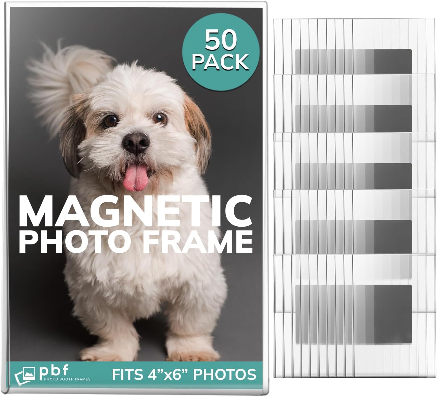 Magnetic Picture Frames for Refrigerator - 50-Pack Clear Holders