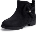 Toddler Girl Clara Short Ankle Boots Pearls Bow - Comfortable Dress