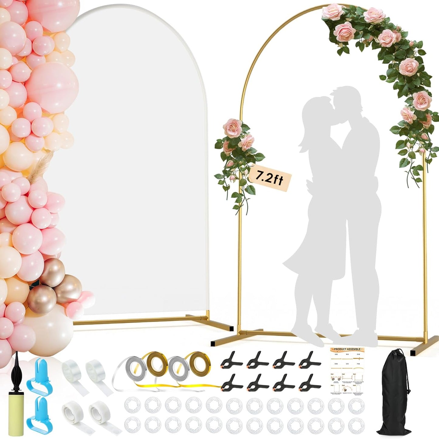 Arch Backdrop Stand and Cover Set for Elegant Events and Parties