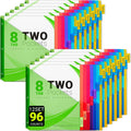 8-Tab Dividers for 3-Ring Binders - 96 Count Color-Coded Set