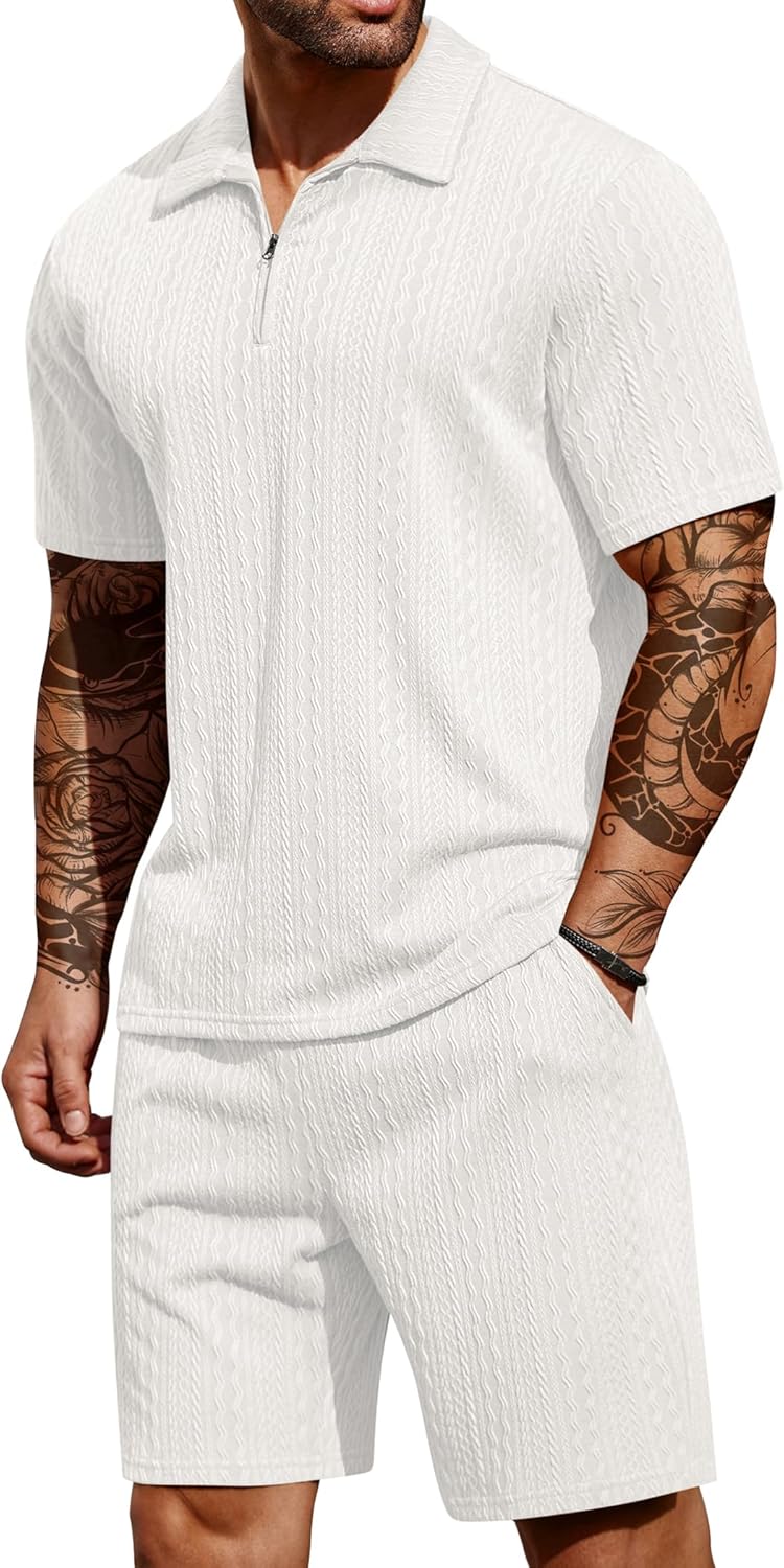 COOFANDY Men's 2 Pieces Outfits for Summer Athletic Style