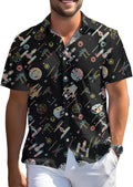 99TIMORO Wars Movie Hawaiian Shirt - Vibrant Space Button Short Sleeve