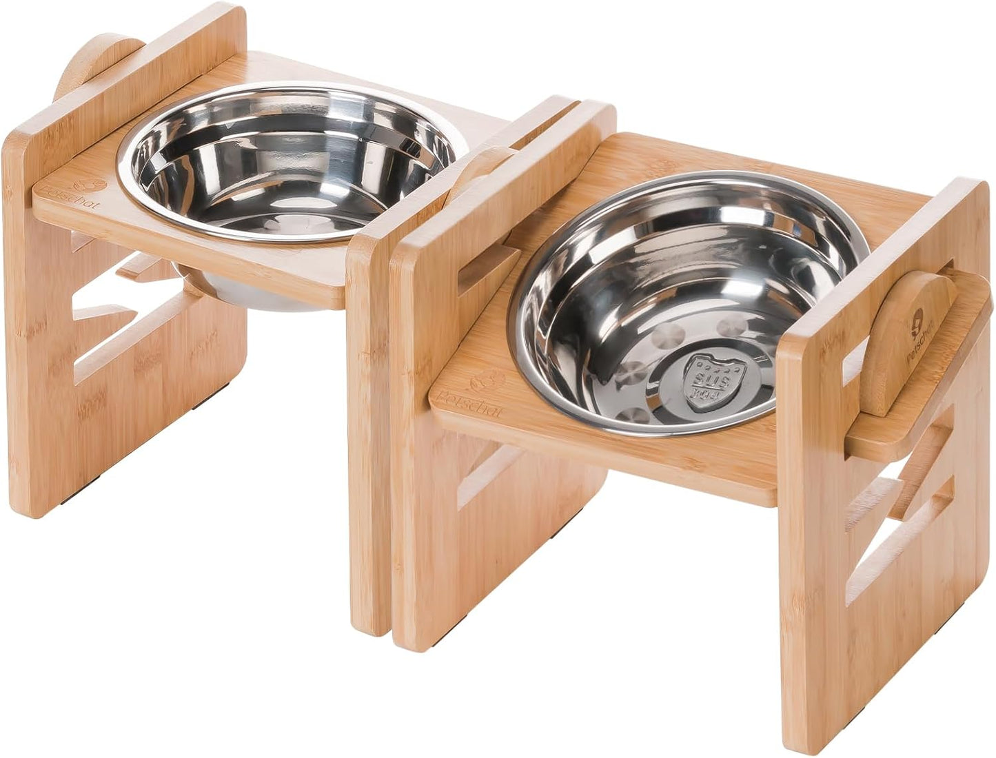 Elevated Dog Bowls with Adjustable Heights for Easy Eating
