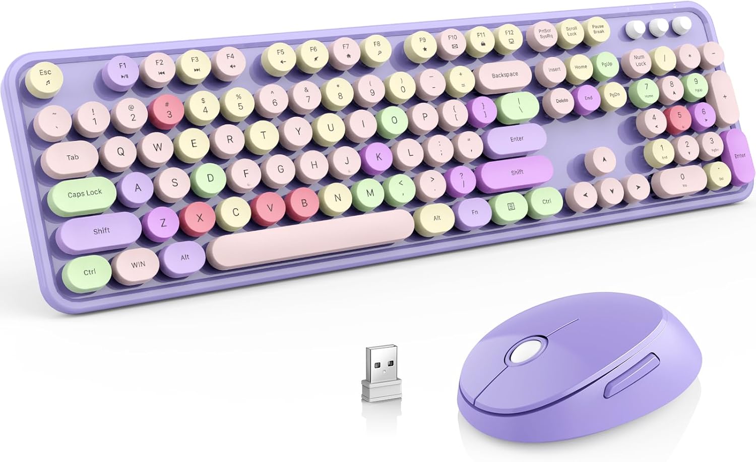 Retro Wireless Keyboard & Mouse Combo - Effortless Connectivity