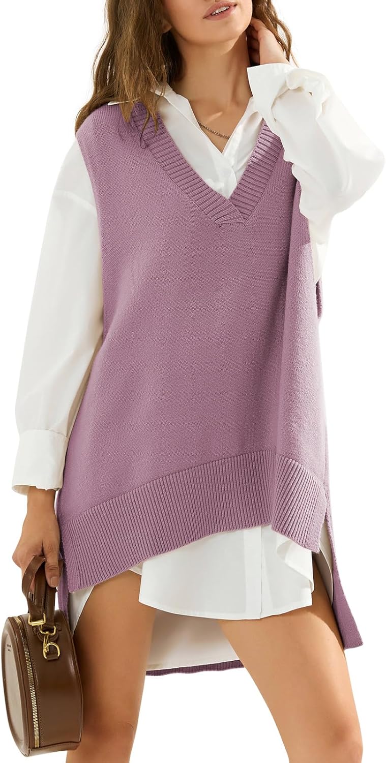 EXLURA Womens Oversized Sweater Vest for Trendy Fall Style