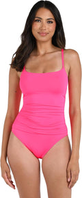 La Blanca One Piece Swimsuit Island Goddess Shirred Side (Style M1B7)