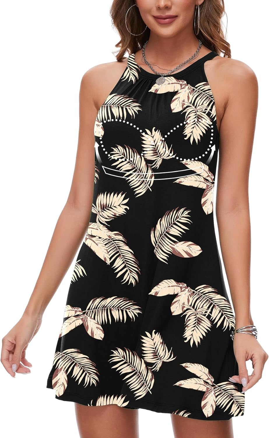 ANYFITTING Summer Dress with Built in Bra for Casual Beach Wear
