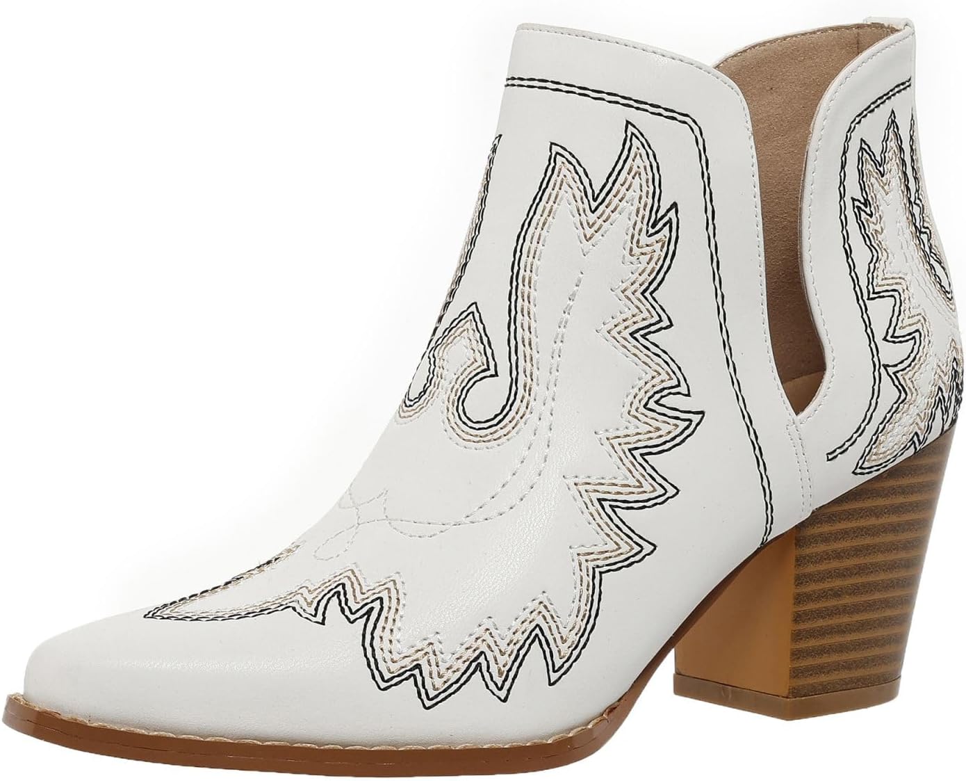 Stylish Cowboy Boots for Women with Chunky Heels and Cutouts