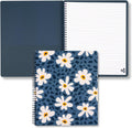 Large Spiral Notebook 11in x 9.5in Leopard Daisy - Durable Hardcover