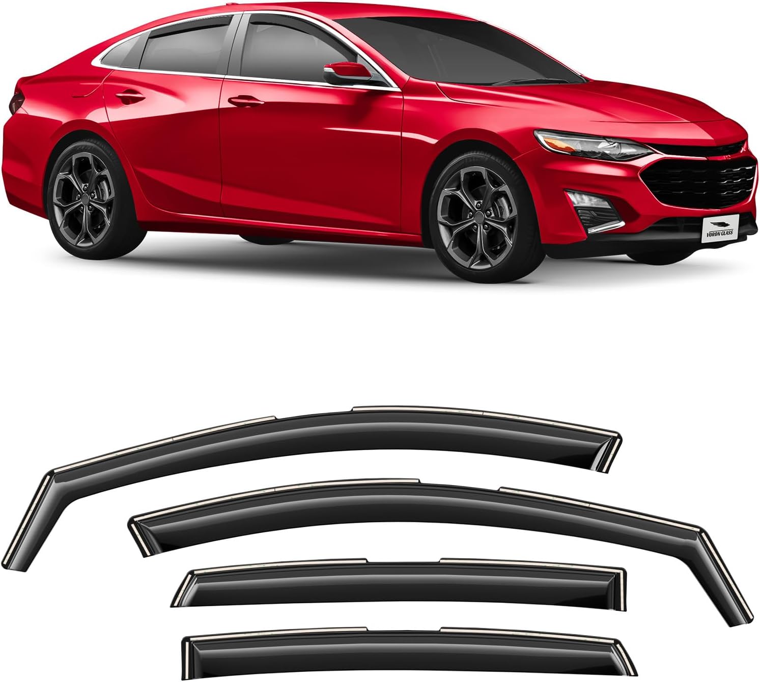 Voron Glass Extra Durable Rain Guards for Chevy Malibu 2016-2025