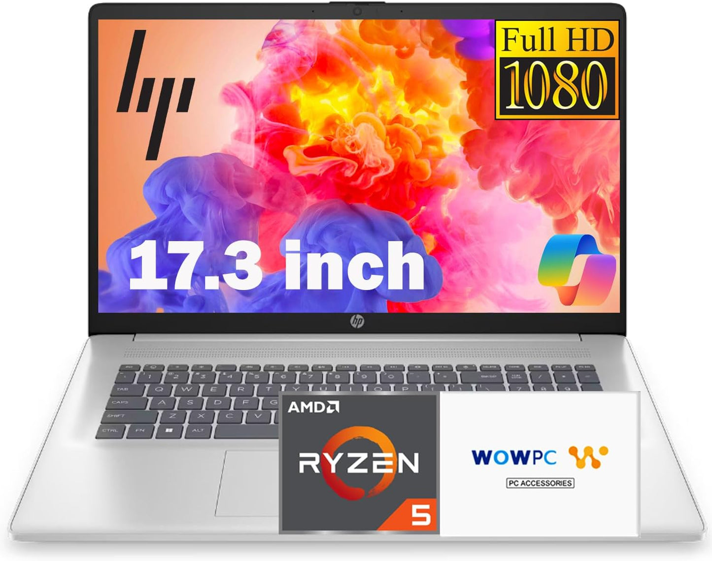 HP 17 Inch Business Laptop with FHD IPS Display and Ryzen 5